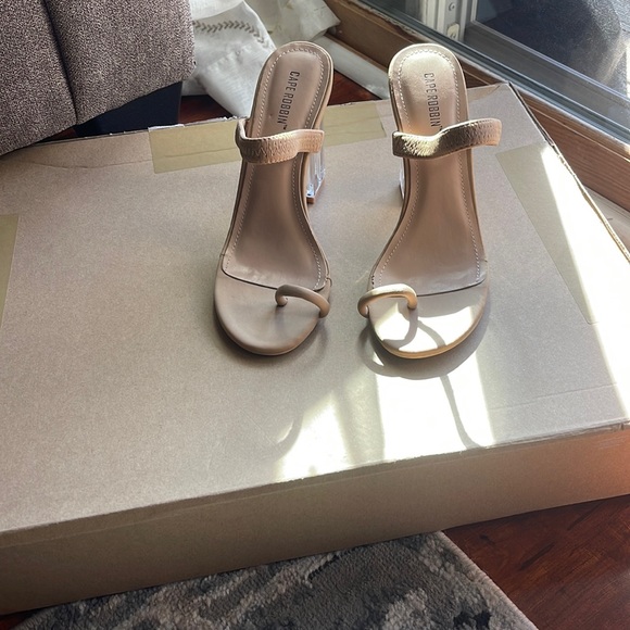 Tan Clear Block Heel new never worn - Picture 1 of 6